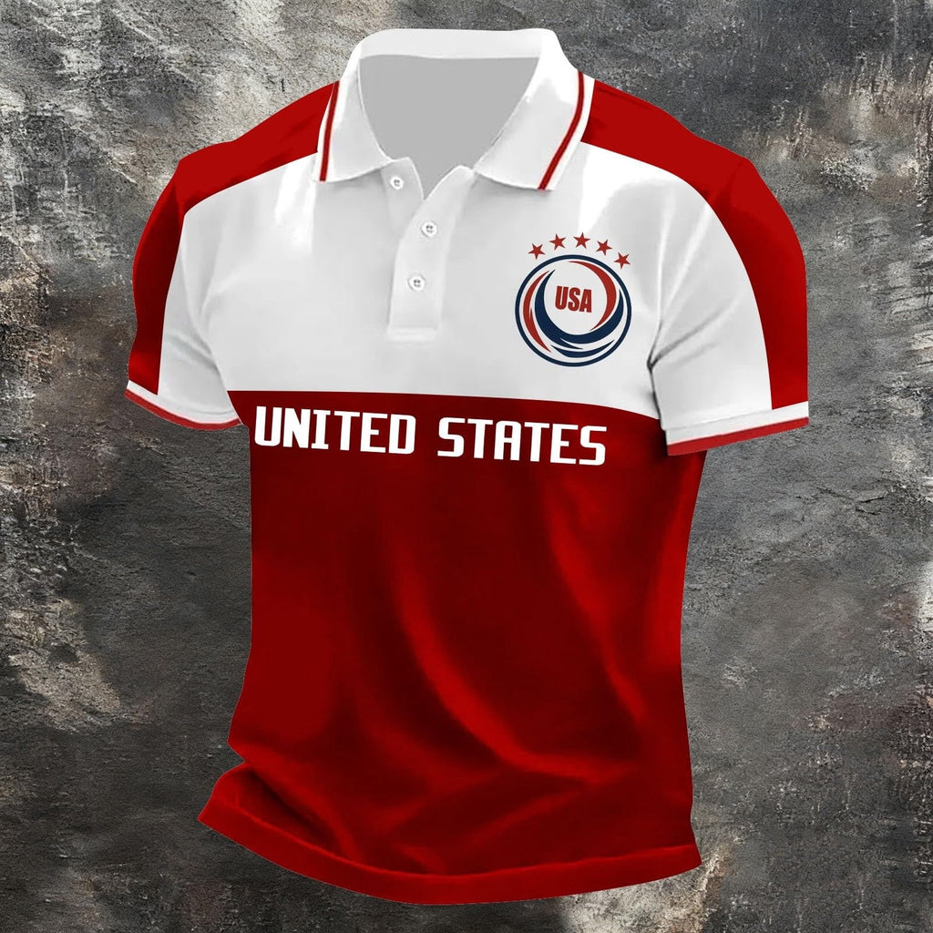 2026 Usa Soccer Mens Polo Shirts Short Sleeve Casual Collared Pullover Summer Tops Soccer Shirt for Men Indoor Outdoor Activities Daily Wear