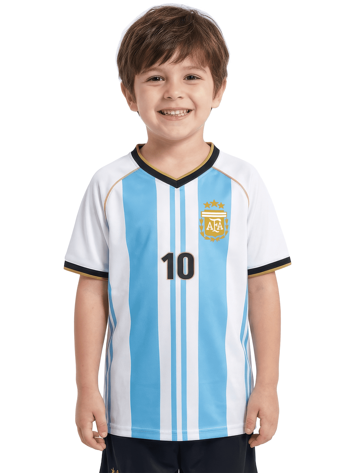 Icon Sports Messi #10 Argentina Jersey, Sky/White, 100% Polyester, YXS-XXL