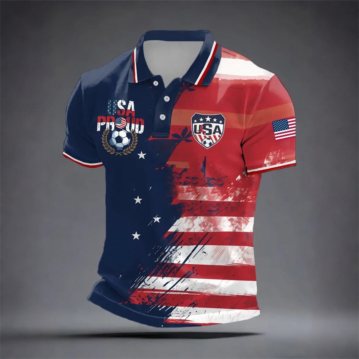 2026 Usa Soccer Mens Polo Shirts Short Sleeve Casual Collared Pullover Summer Tops Soccer Shirt for Men Indoor Outdoor Activities Daily Wear