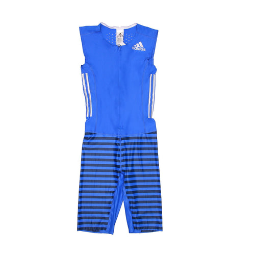 Adidas Adizero Sleeveless Speed Compression Running Track Suit (Medium, Blue)