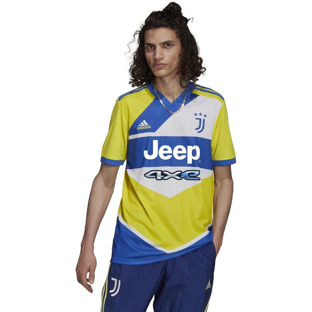 adidas Men's Juventus 21/22 3rd Jersey (Shock Yellow/HI-RES Blue, Small)