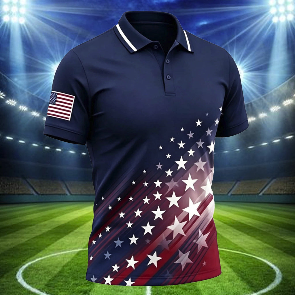 2026 Usa Soccer Mens Polo Shirts Short Sleeve Casual Collared Pullover Summer Tops Soccer Shirt for Men Indoor Outdoor Activities Daily Wear