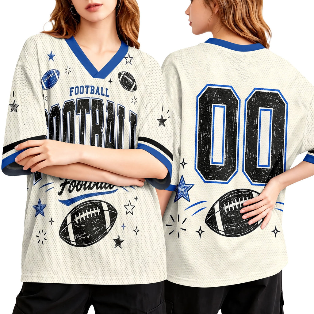 Football Shirts for Women Short Sleeve V Neck Vintage Game Day Graphic Sports Mesh Jersey Purple M