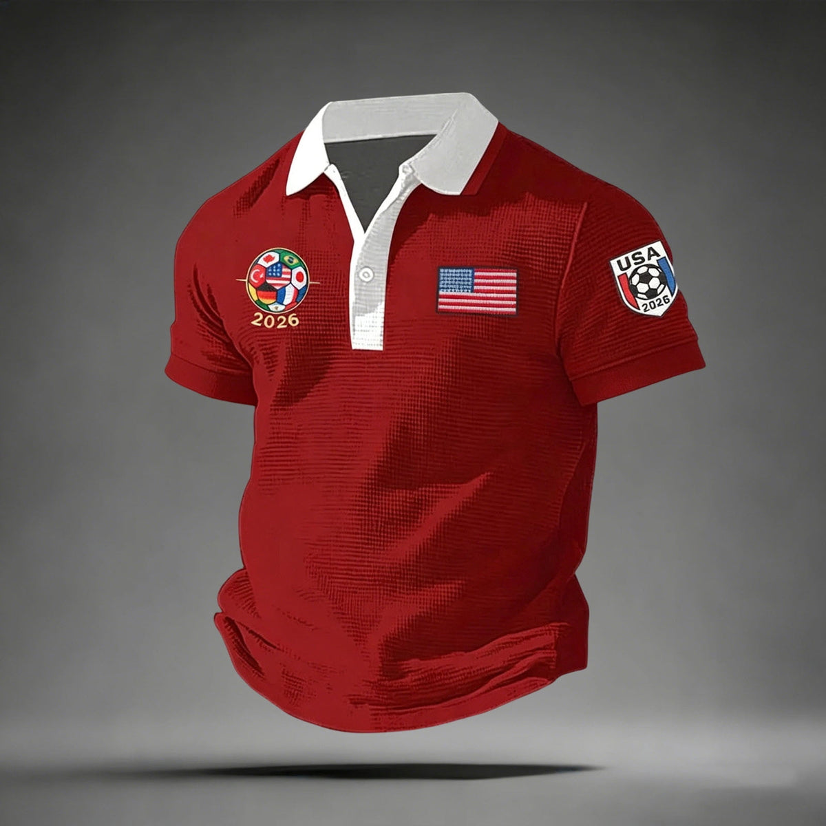 2026 Usa Soccer Mens Polo Shirts Short Sleeve Casual Collared Pullover Summer Tops Soccer Shirt for Men Indoor Outdoor Activities Daily Wear