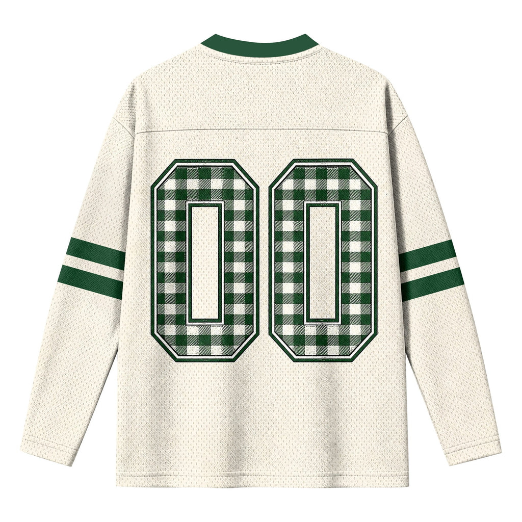 Football Shirts for Women Long Sleeve V Neck Vintage Game Day Graphic Sports Mesh Jersey Beige XL