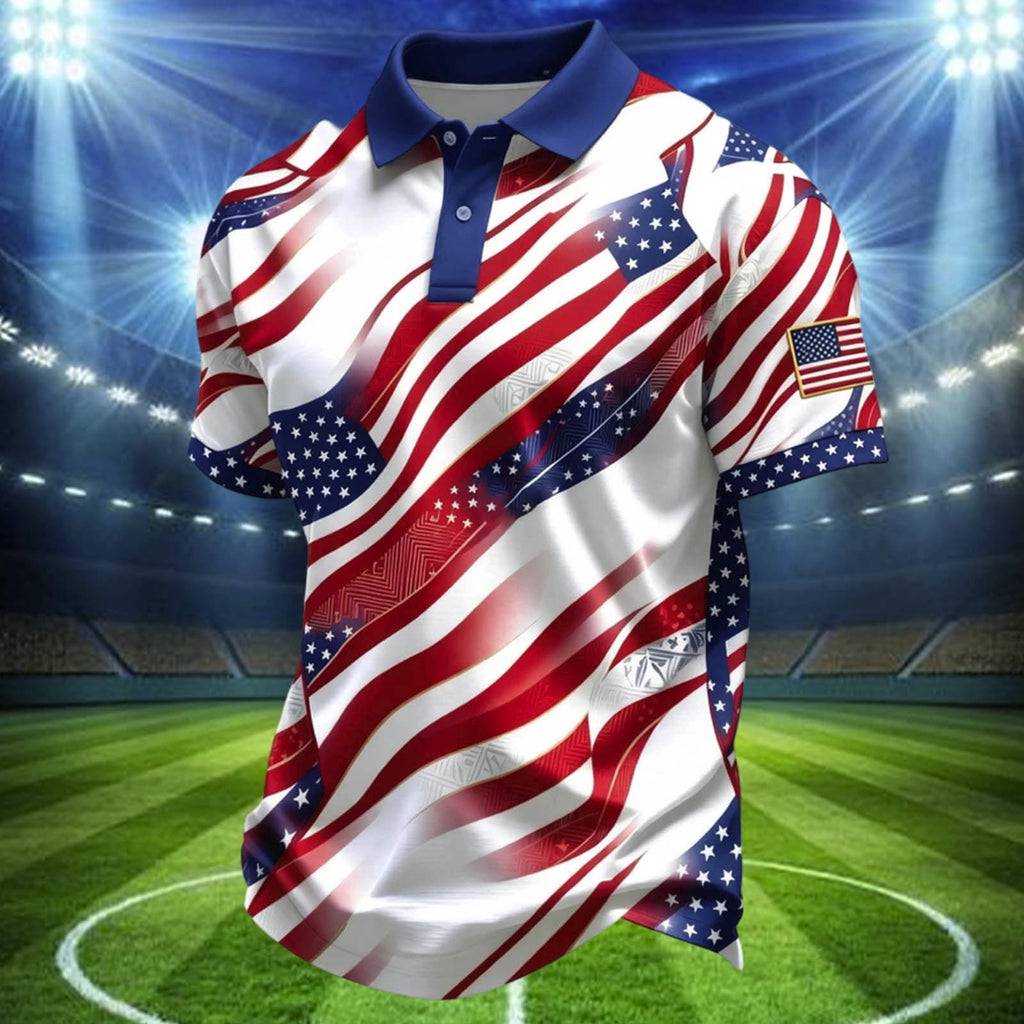 2026 Usa Soccer Mens Polo Shirts Short Sleeve Casual Collared Pullover Summer Tops Soccer Shirt for Men Indoor Outdoor Activities Daily Wear