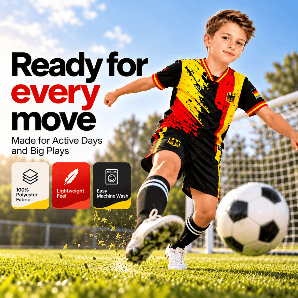 Fox & Fury Brazil Soccer Jersey for Kids, Youth Boys & Girls – Unisex Football Shirt, Camiseta de Futbol Brasil