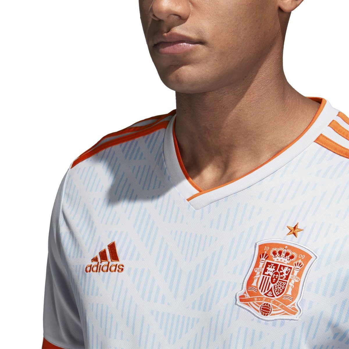 adidas Men's 2018 Spain Away Jersey White/Halo Blue/Bright Red