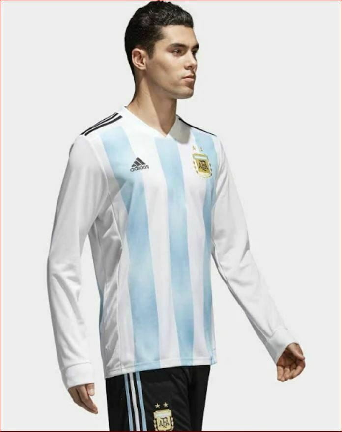 adidas Argentina Home Men's Stadium L/S Soccer Jersey 2018